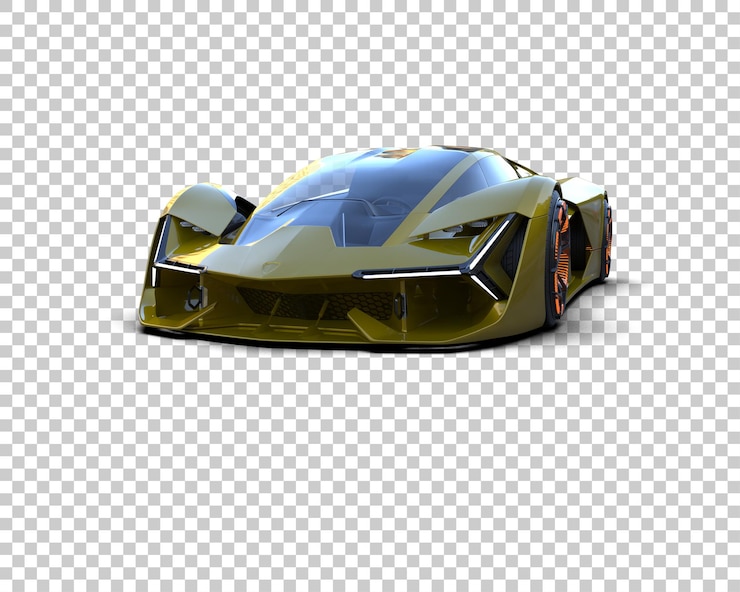 PSD auto deportivo realista aislado en el fondo ilustración de renderización 3d