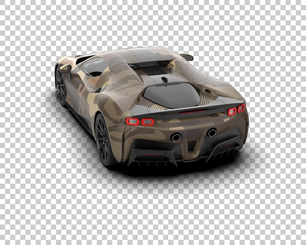 Auto deportivo realista aislado en el fondo Ilustración de renderización 3D