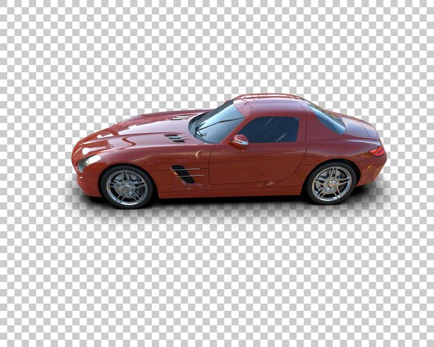 Auto deportivo realista aislado en el fondo Ilustración de renderización 3D