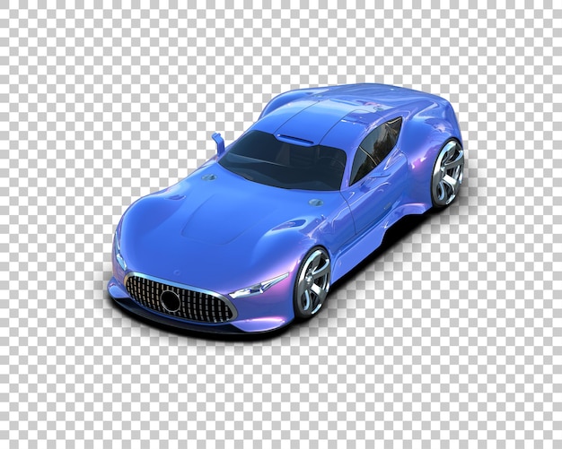 Auto deportivo realista aislado en el fondo Ilustración de renderización 3D