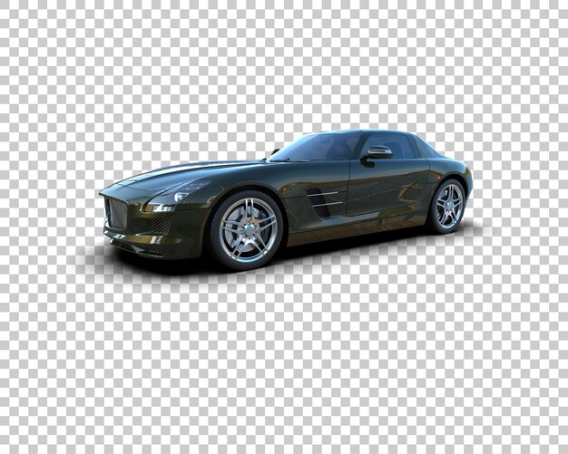 Auto deportivo realista aislado en el fondo Ilustración de renderización 3D