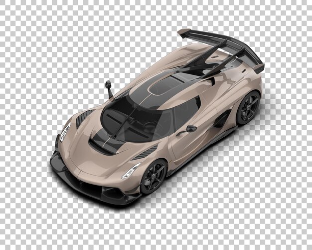 Auto deportivo realista aislado en el fondo Ilustración de renderización 3D
