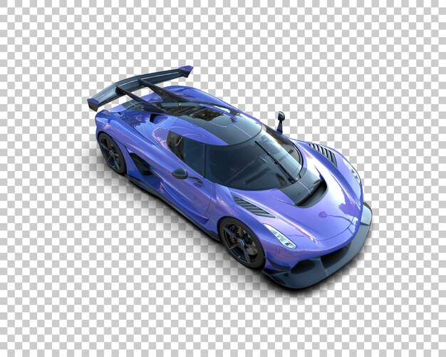Auto deportivo realista aislado en el fondo Ilustración de renderización 3D