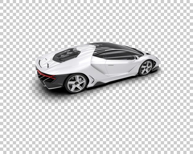 Auto deportivo realista aislado en el fondo Ilustración de renderización 3D