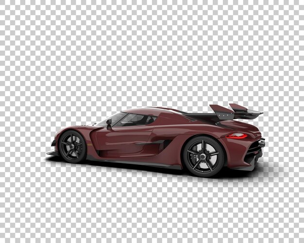 Auto deportivo realista aislado en el fondo Ilustración de renderización 3D