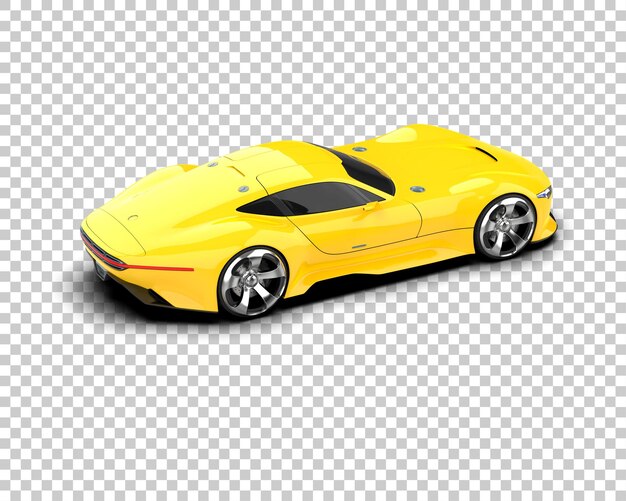 Auto deportivo realista aislado en el fondo Ilustración de renderización 3D