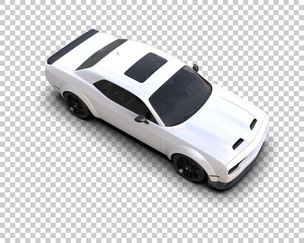 Auto deportivo realista aislado en el fondo Ilustración de renderización 3D