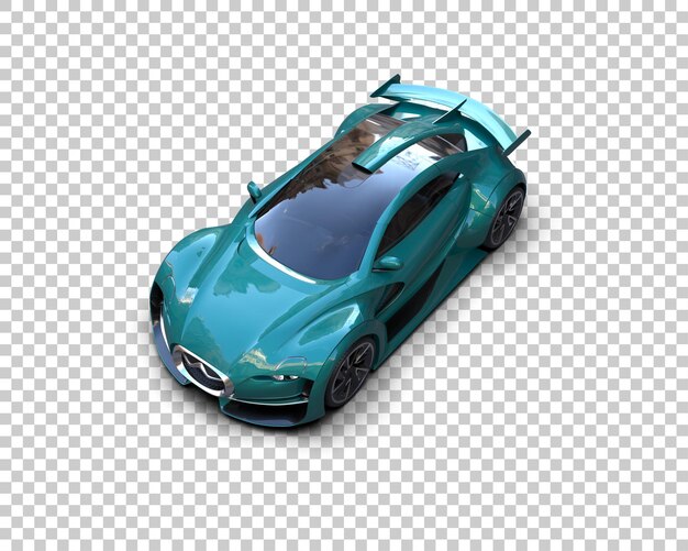 Auto deportivo realista aislado en el fondo Ilustración de renderización 3D