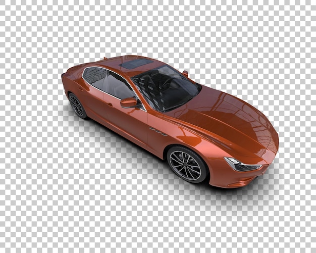 Auto deportivo realista aislado en el fondo Ilustración de renderización 3D