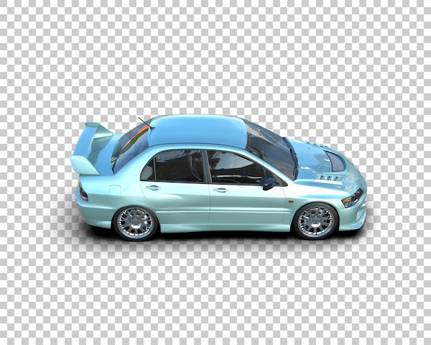 Auto deportivo realista aislado en el fondo Ilustración de renderización 3D