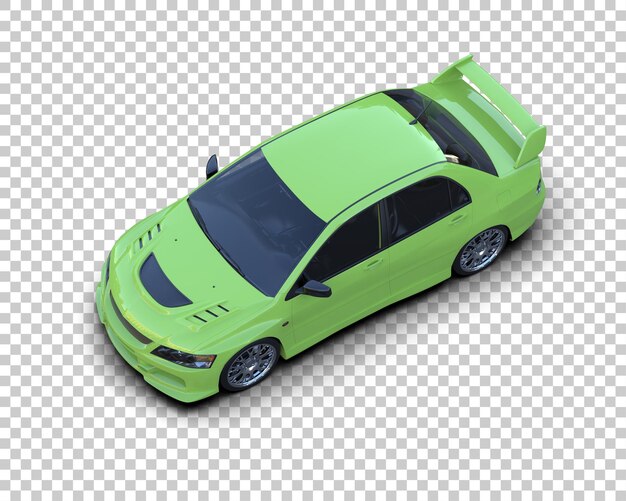 Auto deportivo realista aislado en el fondo Ilustración de renderización 3D