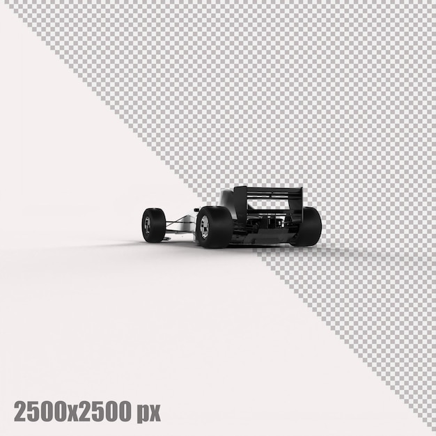 Auto di formula uno grigia realistica in rendering 3d