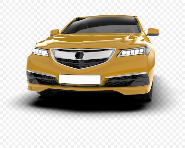 Auto gialla in vista anteriore