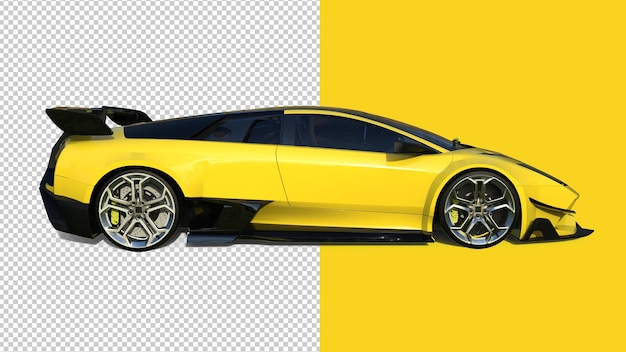 auto lamborghini gialla su sfondo trasparente