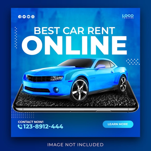 Auto mieten Werbung Social Media Instagram Post Banner Template Design