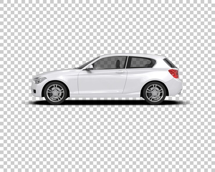 Auto moderna realistica isolata sullo sfondo illustrazione di rendering 3D