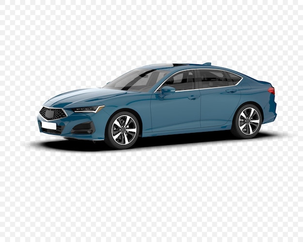 Auto sedán azul con un diseño de lujo