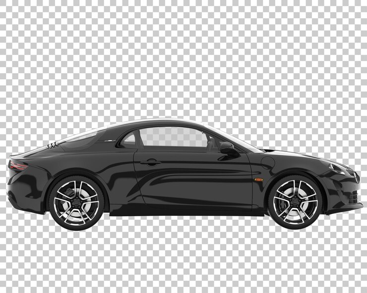 Auto sportiva su sfondo trasparente. Rendering 3D - illustrazione