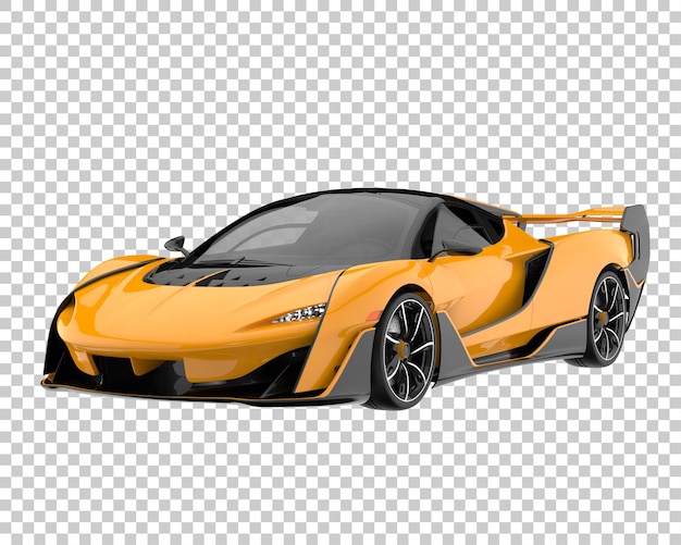 Auto sportiva su sfondo trasparente. Rendering 3D - illustrazione