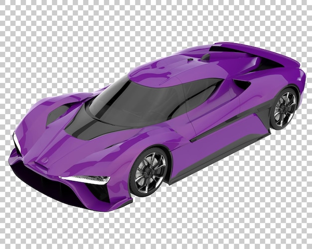 Auto sportiva su sfondo trasparente. Rendering 3D - illustrazione