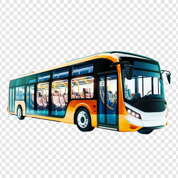 PSD autobús aislado en un fondo transparente generado con ia