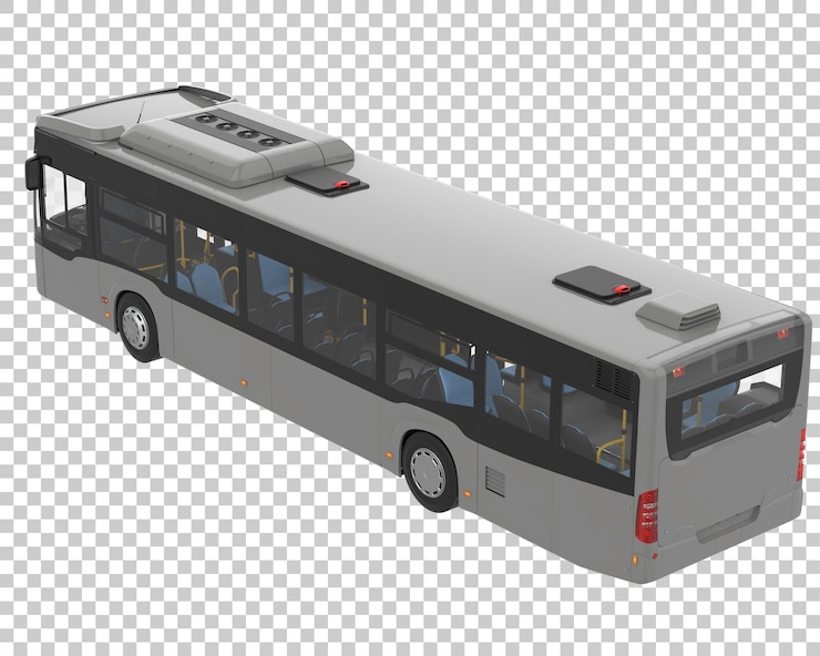 PSD autobús aislado en la ilustración de representación 3d de fondo transparente