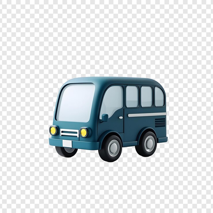 PSD un autobús azul con la palabra "bús" en él