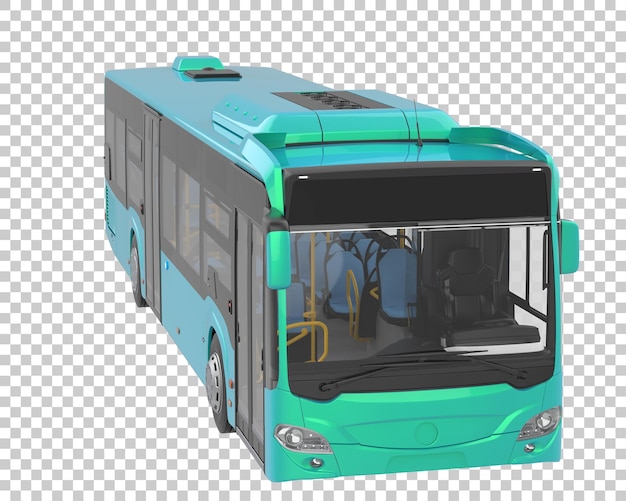 Autobús de la ciudad en la ilustración de renderizado 3d de fondo transparente