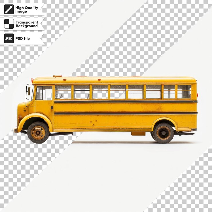 PSD un autobús escolar amarillo con la palabra "bus" en el lado
