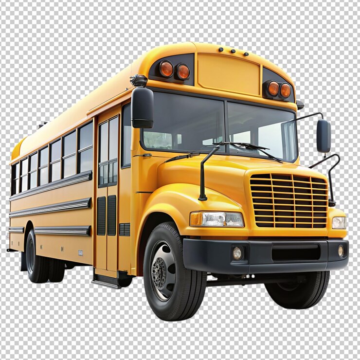 PSD autobús escolar fondo transparente