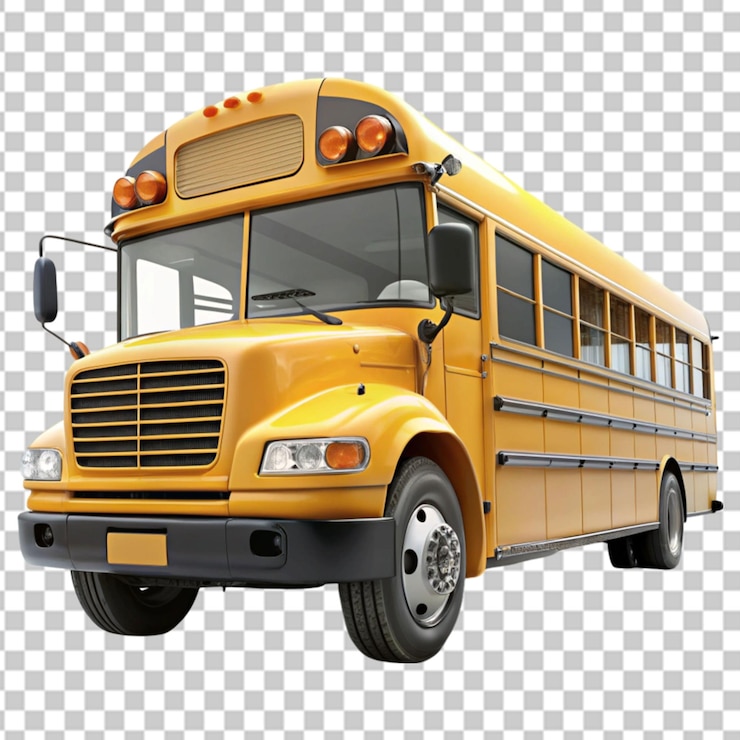 PSD autobús escolar con fondo transparente