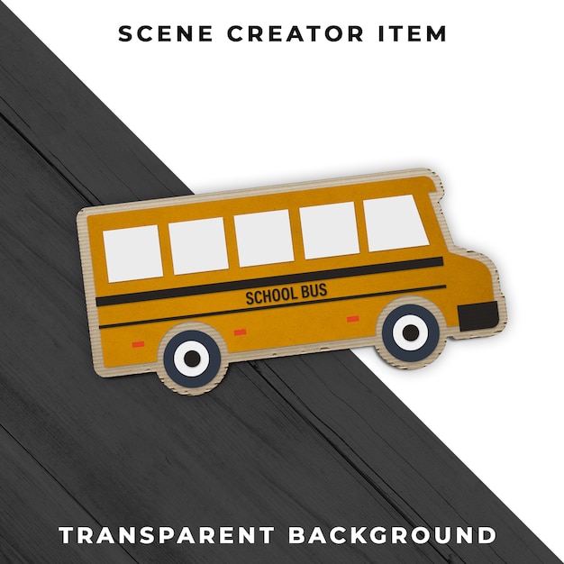 Autobús escolar transparente psd