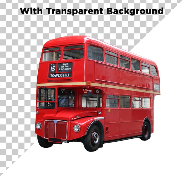 Autobús rojo de Londres de dos pisos Autobús de viaje PNG PSD Isolado en un fondo transparente