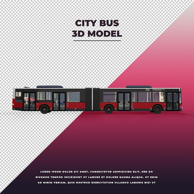 Autobús urbano 3d aislado