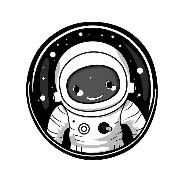 PSD l'autocollant de l'astronaute kawaii est un fichier transparent en png