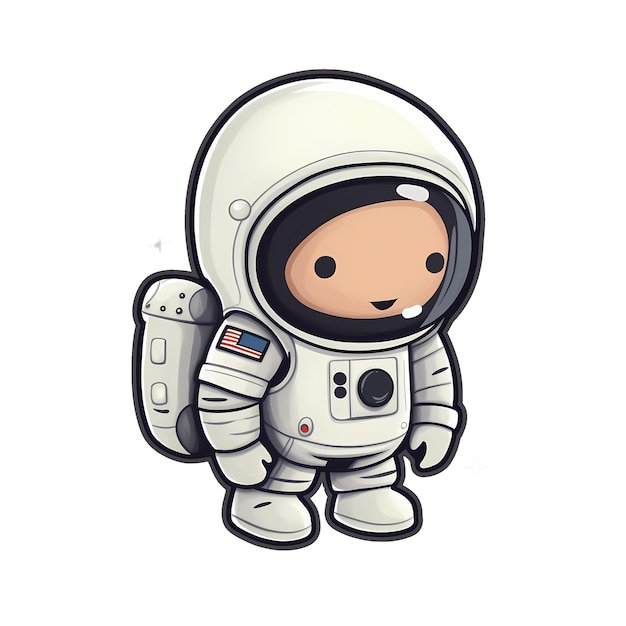 PSD l'autocollant de l'astronaute kawaii est un fichier transparent en png