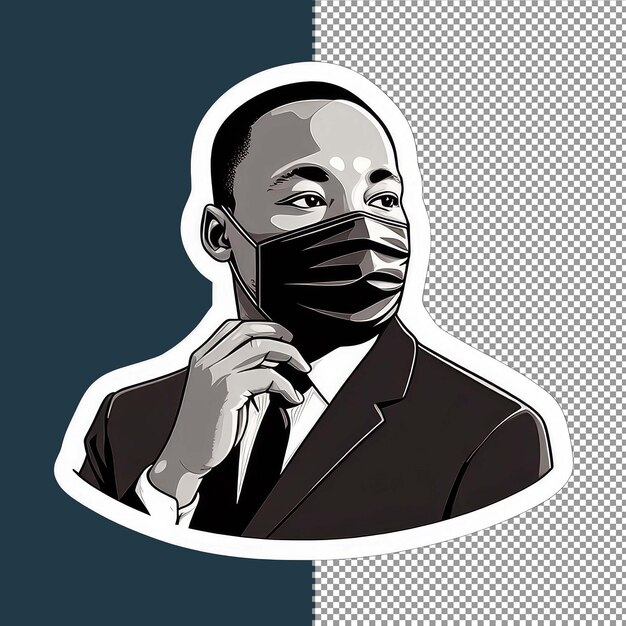 PSD l'autocollant du portrait de martin luther king