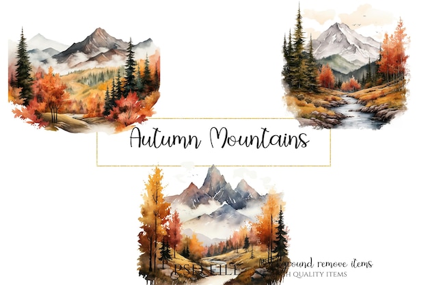 Automne Montagnes Clipart Journal Clipart Et Designs