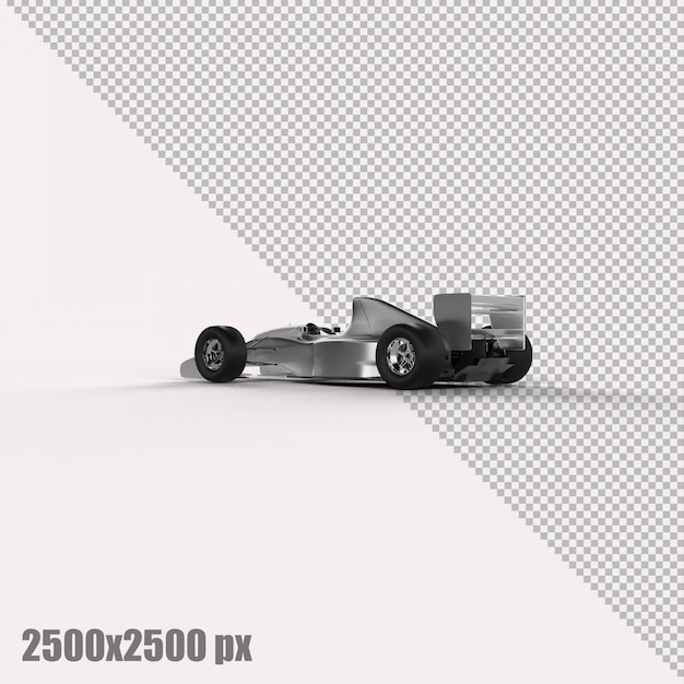 Automobile bianca realistica di formula uno nel rendering 3d