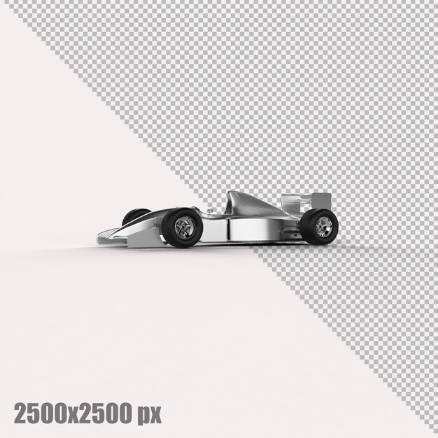 Automobile bianca realistica di formula uno nel rendering 3d
