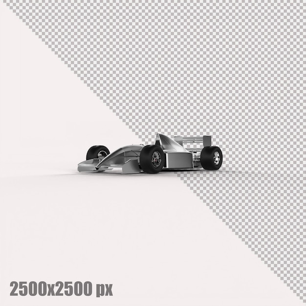 Automobile bianca realistica di formula uno nel rendering 3d