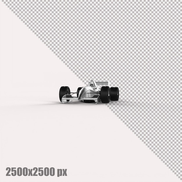 Automobile bianca realistica di formula uno nel rendering 3d