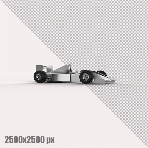 Automobile bianca realistica di formula uno nel rendering 3d