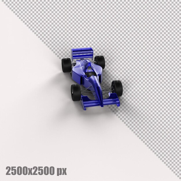 Automobile di formula uno blu realistica nel rendering 3d
