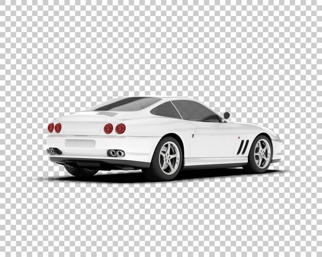 Automobile sportiva bianca su sfondo trasparente 3d rendering illustrazione