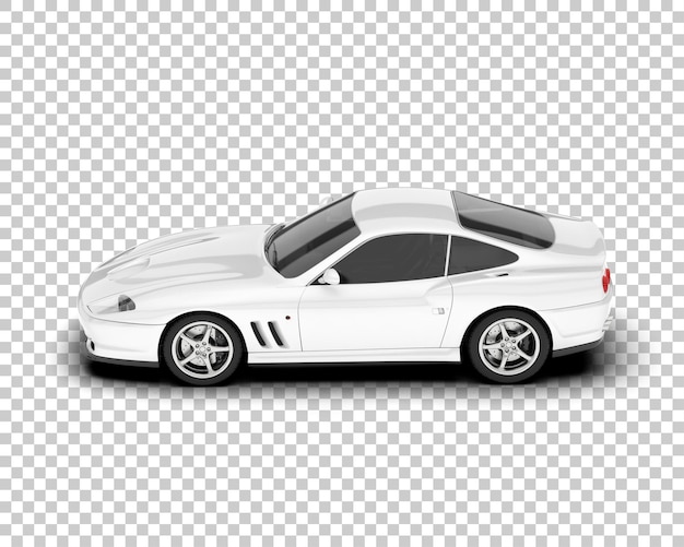 Automobile sportiva bianca su sfondo trasparente 3d rendering illustrazione