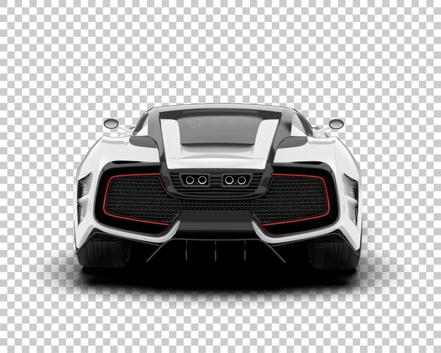 Automobile sportiva bianca su sfondo trasparente 3d rendering illustrazione
