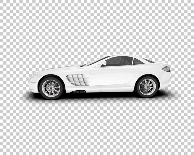 Automobile sportiva bianca su sfondo trasparente 3d rendering illustrazione