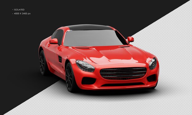 Automobile sportiva moderna di lusso rossa metallica realistica isolata dalla vista di angolo frontale destra