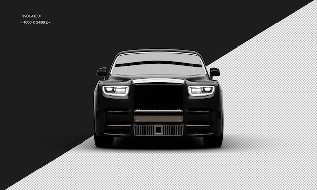 PSD automobile de ville élégante de luxe noir métallique réaliste isolé vue de devant